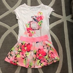 Floral shirt and skirt